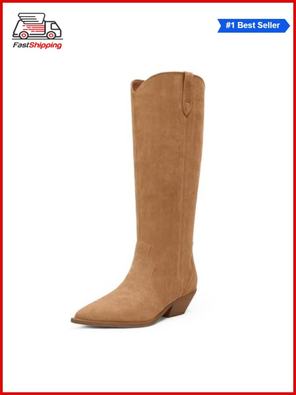 ✨ iiimmu Women's Knee High Boots Pointed Toe 2 IN Chunky Heel Pull-On Riding